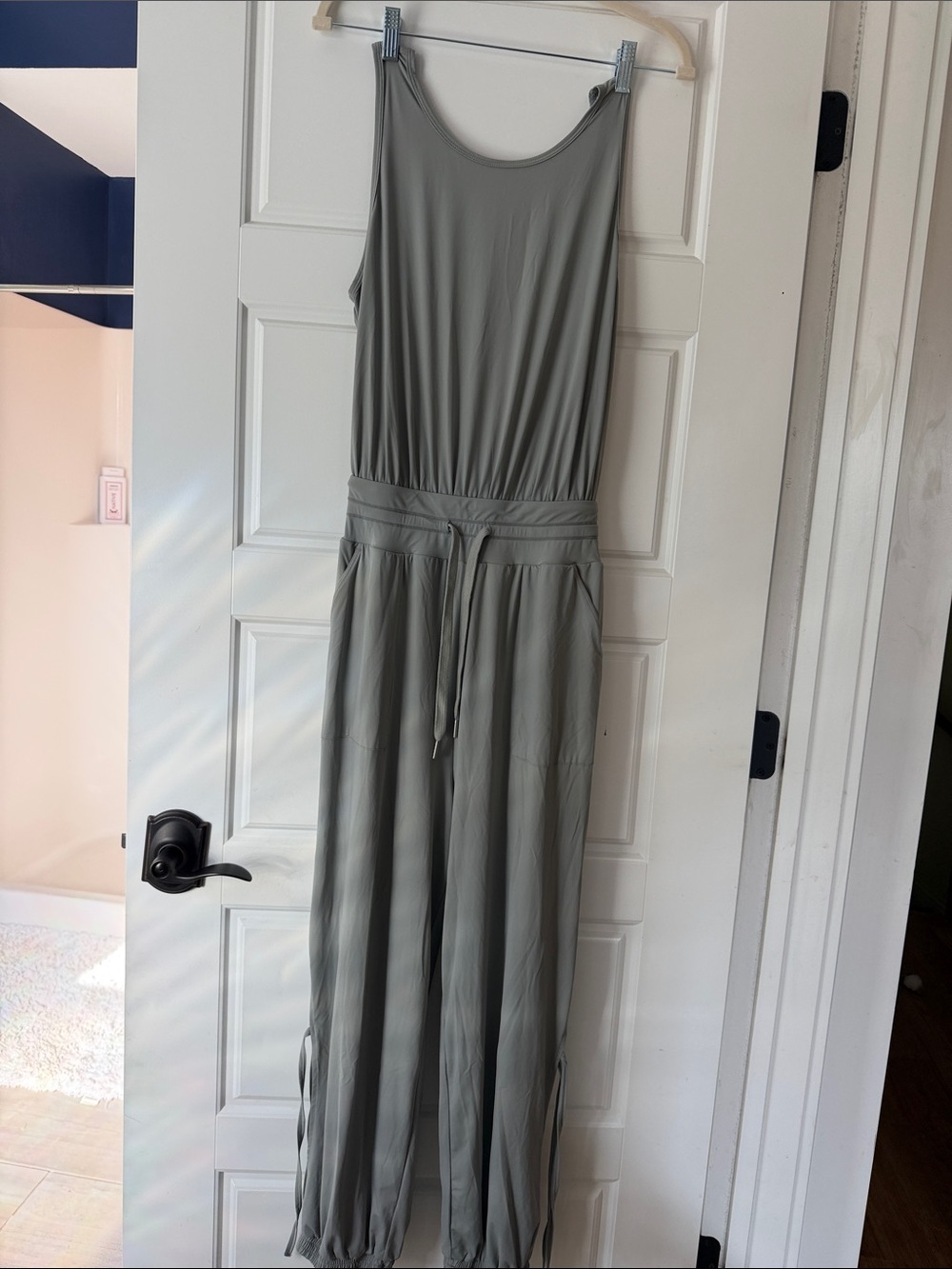 HALARA Sleeveless Drawstring Jumpsuit - Sage